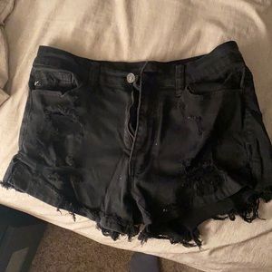 Black Jean Shorts